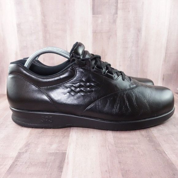 SAS Shoes - SAS Walking Shoes Womens 10.5 N Narrow Free Time Black Leather Orthotic Sneakers